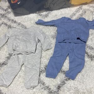 Janie and jack Gray and Blue Baby Knit Outfits lot of 2 6-12 months